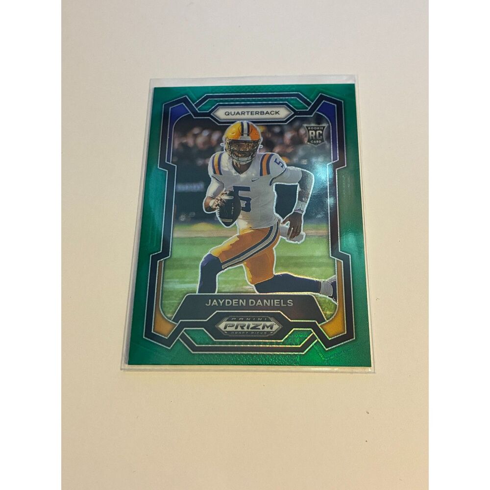 2024 Prizm Draft Picks Jayden Daniels Green Prizm Rookie RC #108 LSU